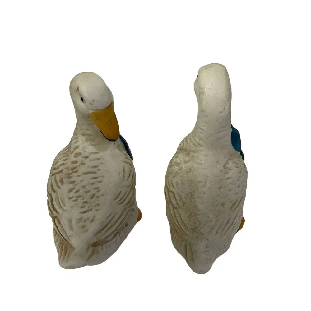Vintage Goose Figurine Decoration Geese Set of‎ Two Porcelain White 4